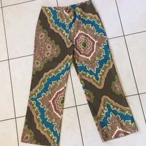Paisley Colorful Print Pants Size Small